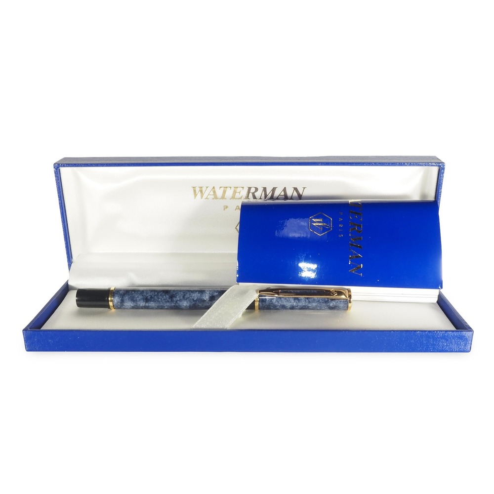 Waterman Laureat Series Fountain Pen Unisex Standard Blue Marble Phileas Gold
